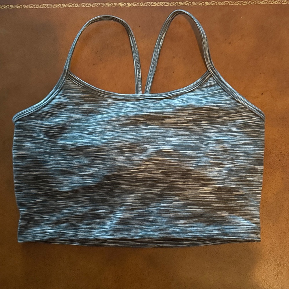 aerie green and white space-dye crop tank top